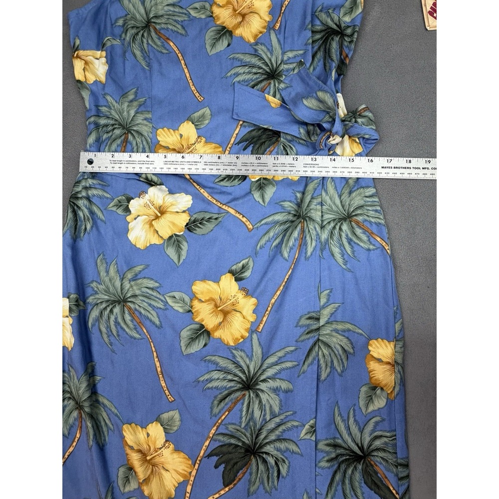 Caribbean Joe‎ Hawaiian Dress Womens S Blue Floral Sleeveless Whimsical Colorful - Picture 4 of 10